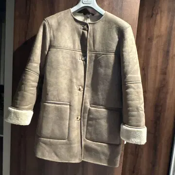 ZARA M 하프 코트 무스탕풍 인조 모피