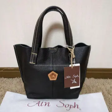 Ain Soph 블랙 가죽 토트백