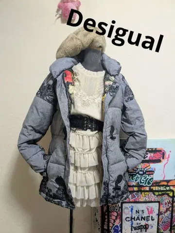 Desigual 꽃무늬 미니 코트 그런지 발레코어 모리걸 y2k
