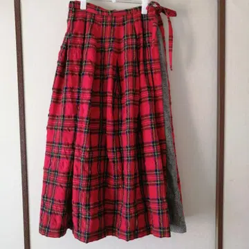 NATURAL LAUNDRY 타탄 체크 랩스커트 롱 스커트