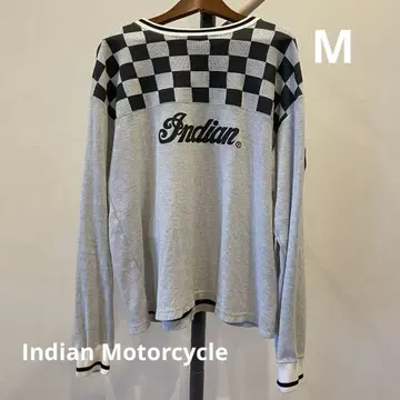 Indian Motorcycle 롱티 체커 패턴 M