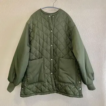 사만사 모스모스 퀼팅 자켓 프리 사이즈 충전솜 카키