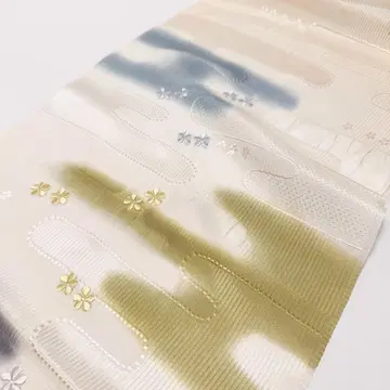 오비 장식 천 와코모노 사쿠라 카스미 삼색 보카시 작은 꽃 자수 6777
