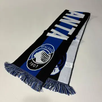 새상품 ATALANTA 스카프 파랑/블랙 후리건 머플러 vintage