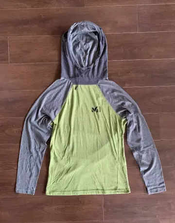 MILLET 후드 부착 후드티 올리브 그린 면 100%