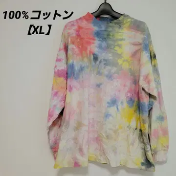 타이다이 패턴 100% 코튼 긴팔 티셔츠 [ XL ] 남녀 착용 가능