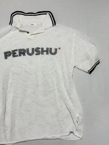PERUSHU 메쉬 T셔츠 L사이즈 화이트