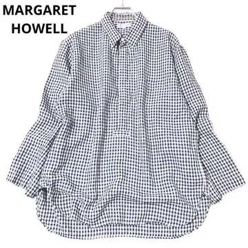 마가렛호웰 긴팔 셔츠 깅엄 체크 패턴 상의 캐주얼