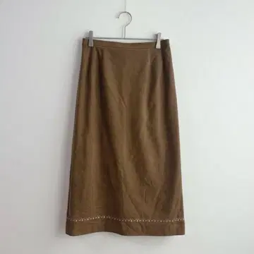 4166 VICE VERSA 롱 스커트 스웨이드 느낌 자수 M