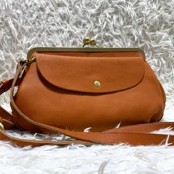 새상품급 kissora 타미힐피거 가마구치 숄더백 소가죽 일본제 카멜