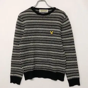 Lyle & Scott 구제 의류 원포인트 자수 보더 니트 스웨터