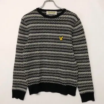 Lyle & Scott 구제 의류 원포인트 자수 보더 니트 스웨터