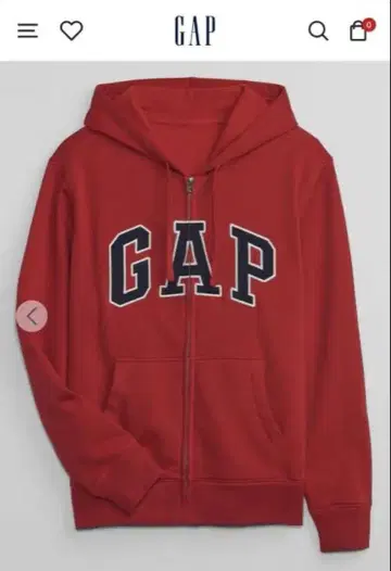 GAP 빨간색 집업 후드티 xs