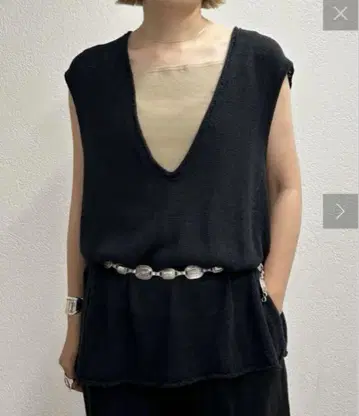 SHENERY V넥 린넨 니트 베스트 시너리