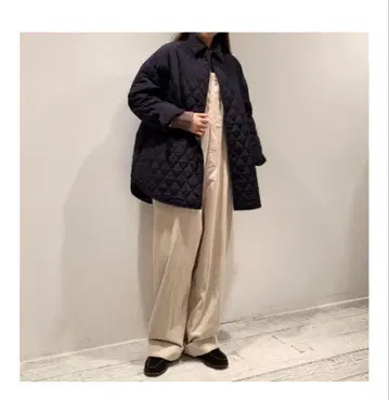 20FW BEAMS BOY 충전솜 셔츠 블루종 네이비 퀼팅