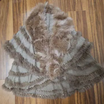 판초 퍼 토끼 폭스 코쿤 여성용 프리 사이즈