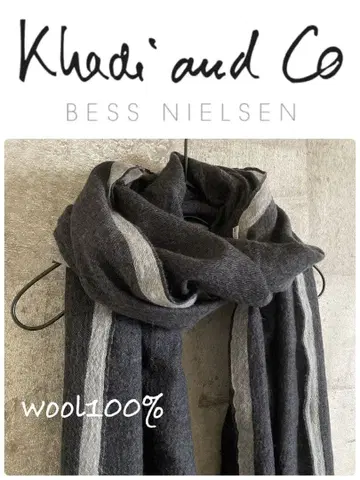 Khadi and co BESS NIELSEN 울 100% 대형 스톨