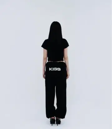 kiss the club 후디드 슬리브 스웨트 팬츠