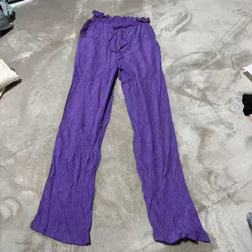 WM 보라색 허리밴딩 캐주얼 팬츠