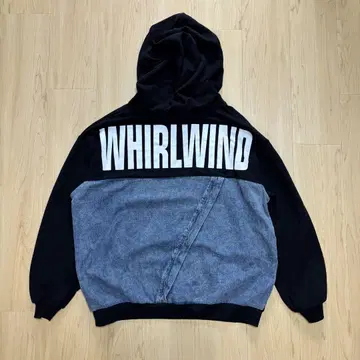 ANAP WHIRLWIND 후드 부착 후드티 블랙/데님