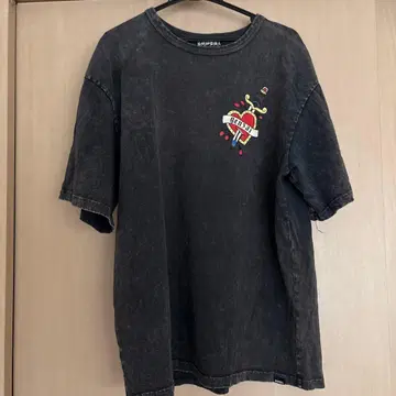 gensai 다크 그레이 T셔츠 오버 사이즈