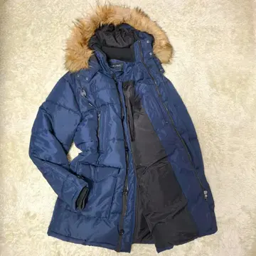 ZARA MAN 다운 코트 네이비 3L 상당 후드 부착