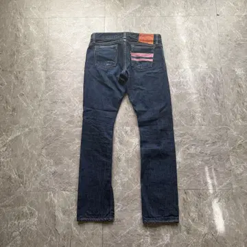 모모타로 진즈 7003SP 셀비지 데님 팬츠 출진 페인트 일본제