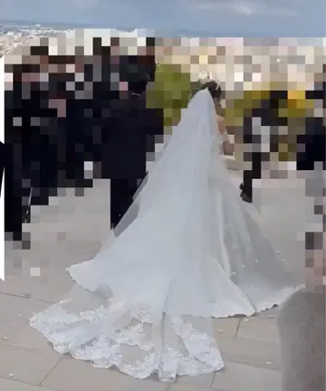 웨딩 베일 레이스 장식 포함 3m