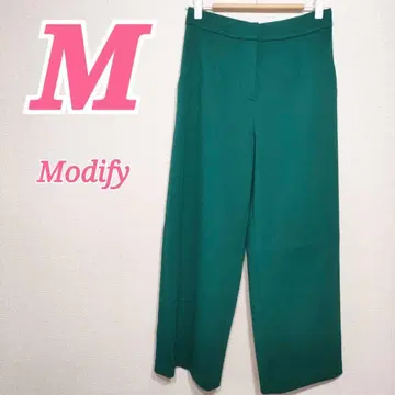 Modify 그린 와이드 팬츠 M 내추럴 캐주얼 코디 깔끔한