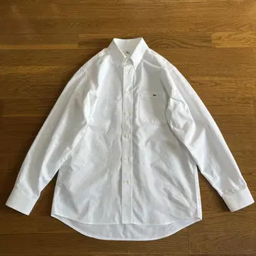 80s 90s 유로제 LACOSTE 치비 로고 코튼 셔츠 40 화이트