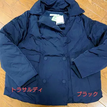 TRUSSARDI 블랙 하프 다운 코트