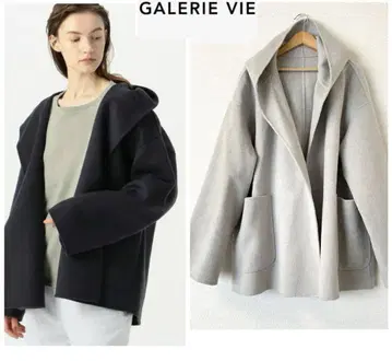 GALERIE VIE 후드 부착 자켓 블랙 그레이