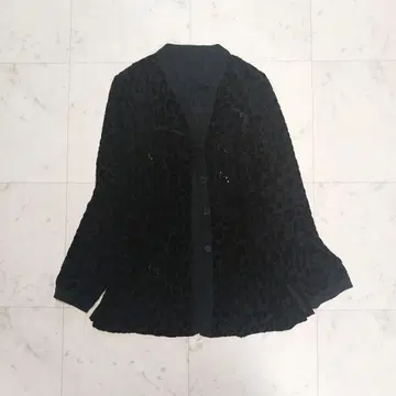 이타리야 롱 가디건 고급 벨로아 비쥬 라메 블랙