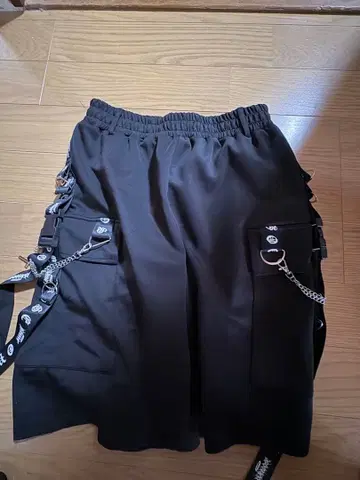 서브컬쳐 로고 테이프 벨트 하프 팬츠 BLACK/L