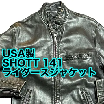 USA제 SHOTT 141 가죽 싱글 라이더 자켓 34