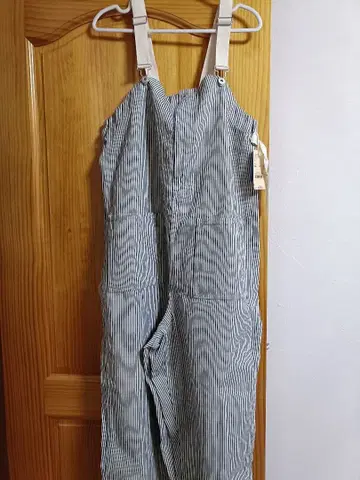 studio CLIP 워크 데님 멜빵바지 히코리