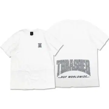 HUF THRASHER 콜라보 T셔츠 화이트 M 사이즈