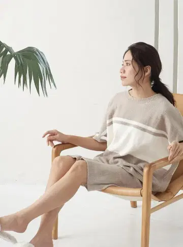 보송보송 룸웨어 파자마 보더 돌먼 소매 제니퍼 파멜라