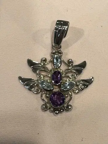 샹카리 자수정 아쿠아 마린 펜던트