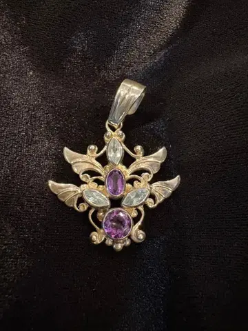 샹카리 자수정 아쿠아 마린 펜던트