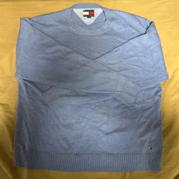 90s TOMMY HILFIGER 라이트 블루 크루넥 스웨터 XL