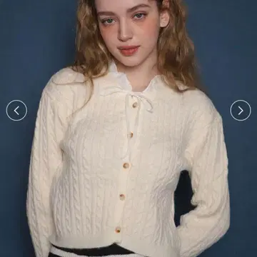Lovely Frill Ribbon Knit 아이보리 앨리슨 브라운