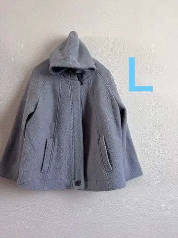 후드 부착 그레이 자켓 아우터 코트 L 월드