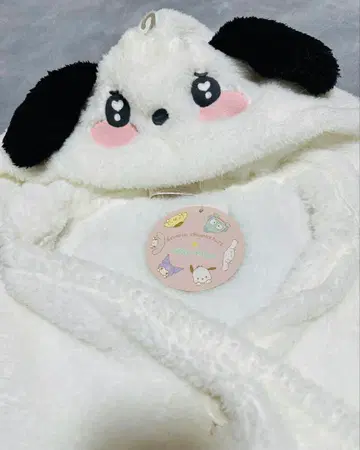 강아지 얼굴 후드 부착 플리스 아웃핏