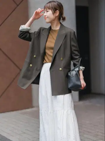 Spick&Span 울 블렌드 더블 브레스트 자켓 신상