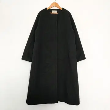 N 내추럴 뷰티 베이직 노카라 코트 M 블랙 0669