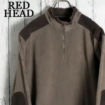 REDHEAD 레드헤드 하프 지퍼 보아 안감 파일 절개 티셔츠