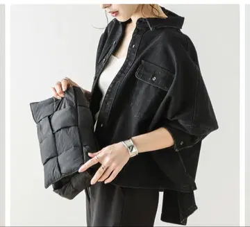 블랙 데님 자켓 오버 사이즈