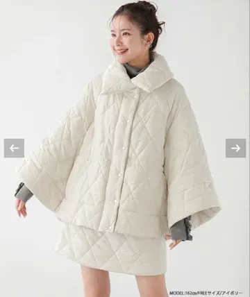 fitmore 충전솜 퀼팅 판초 아이보리