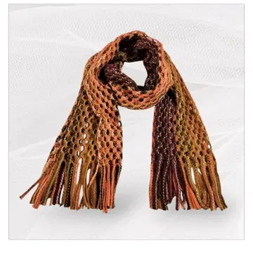 미쏘니 MISSONI 메쉬 편직 스톨 오렌지 브라운
